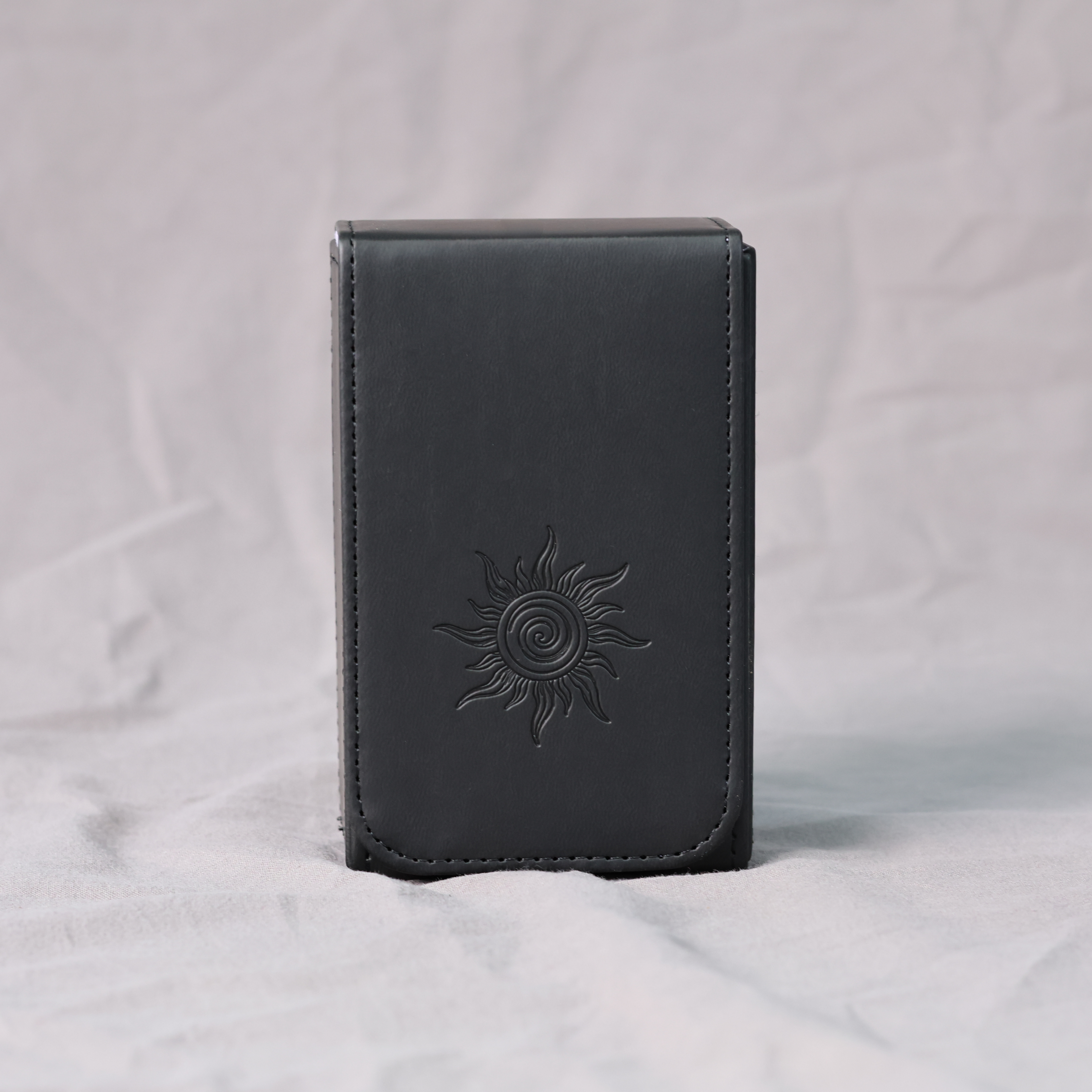 Handmade Tarot Card Case – Boho Sun Design with Magnetic Closure – PU Leather – Perfect Fit for Standard Decks