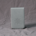 Handmade GRAY Tarot Card Case – Boho Sun Design with Magnetic Closure – PU Leather – Perfect Fit for Standard Decks