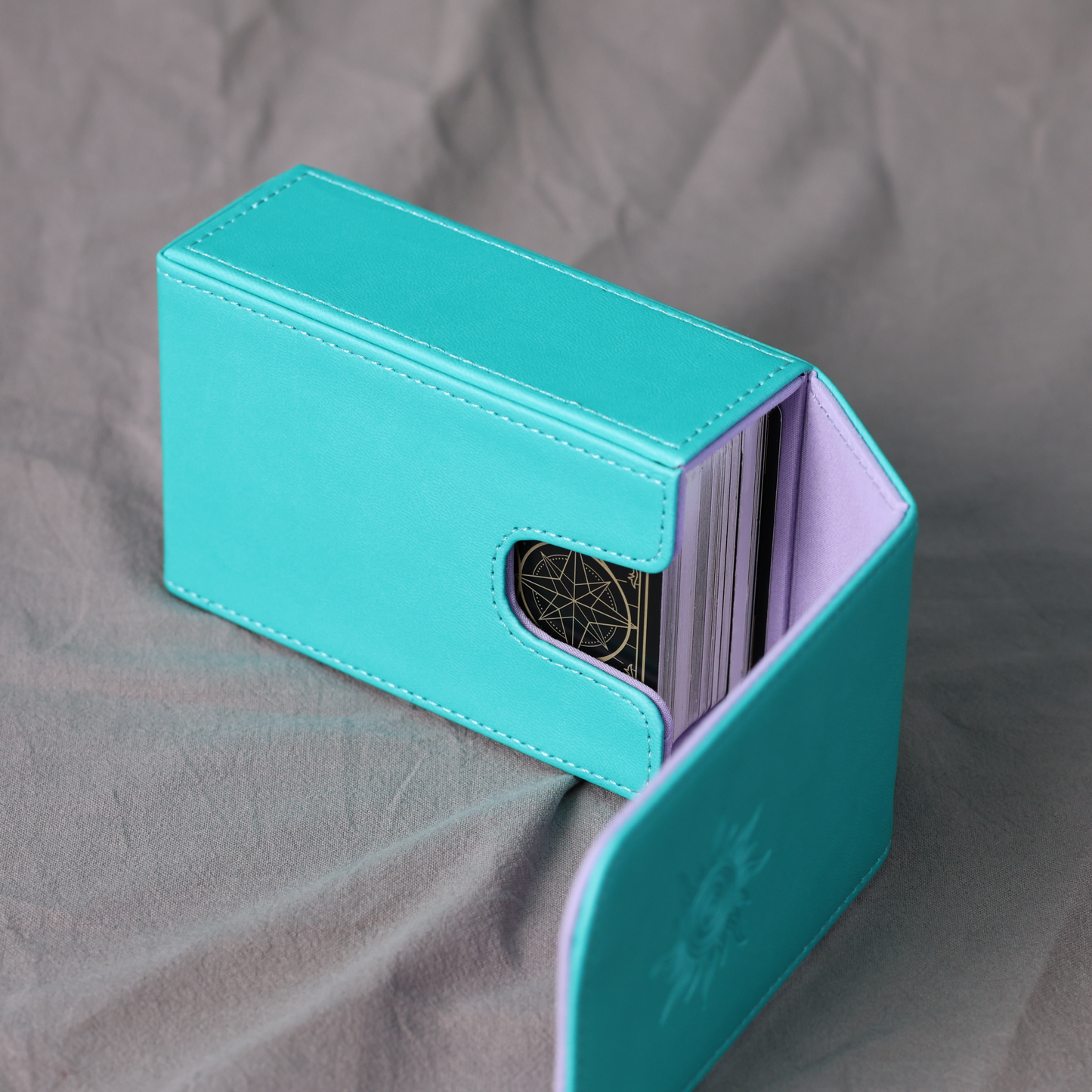 Tarot Box, Tarot Card Holder, Blue Leather Case
