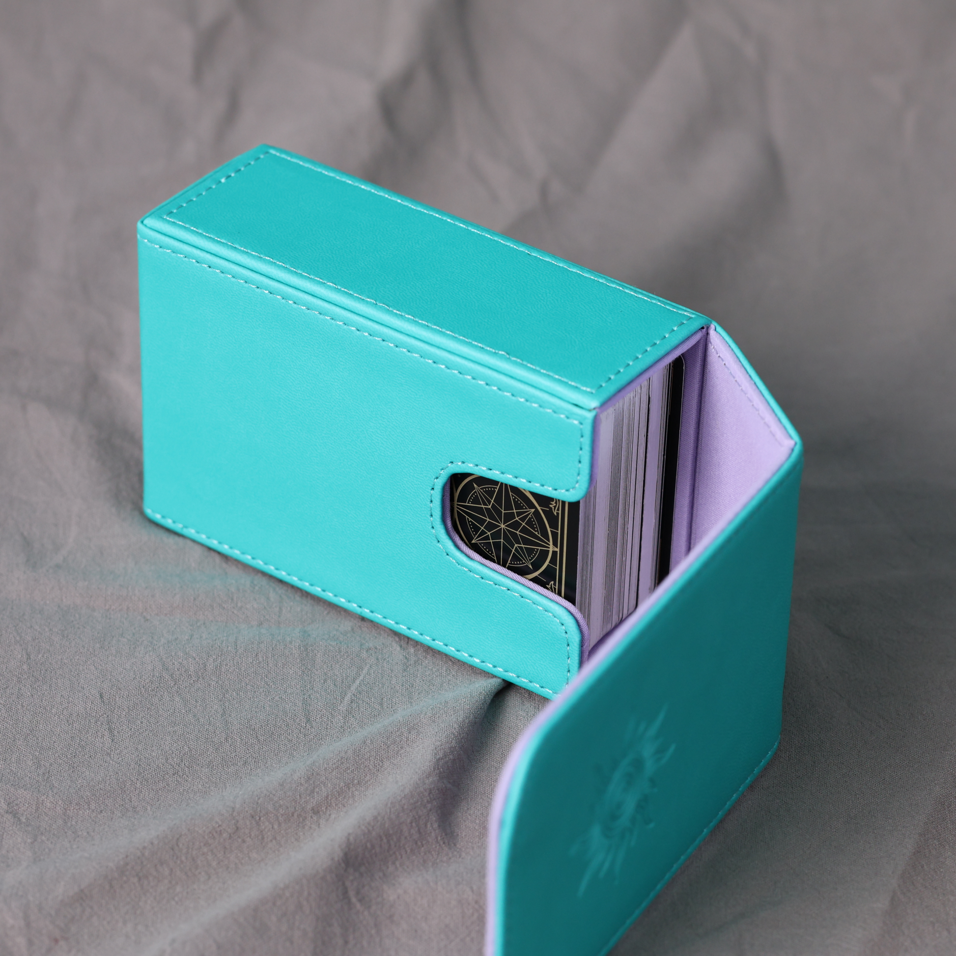 Tarot Box, Tarot Card Holder, Blue Leather Case