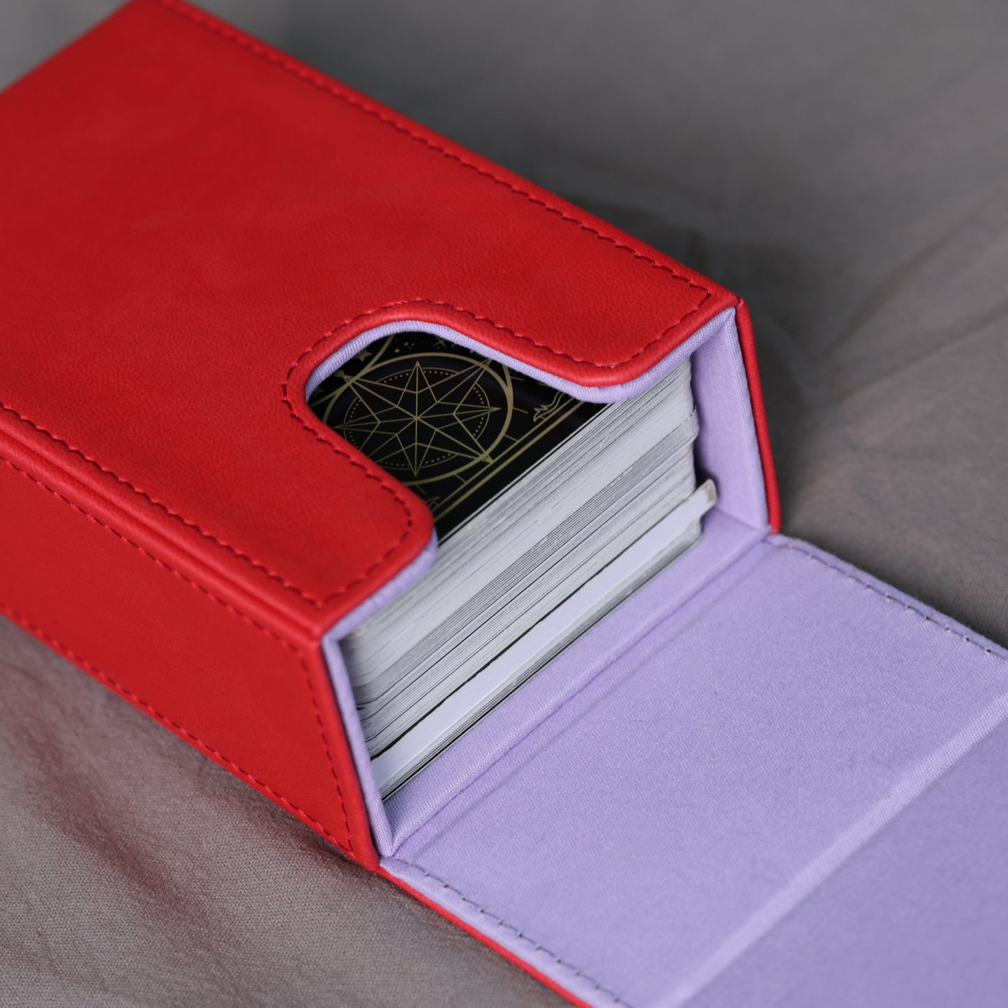 Tarot Box, Tarot Card Holder, Red Leather Case