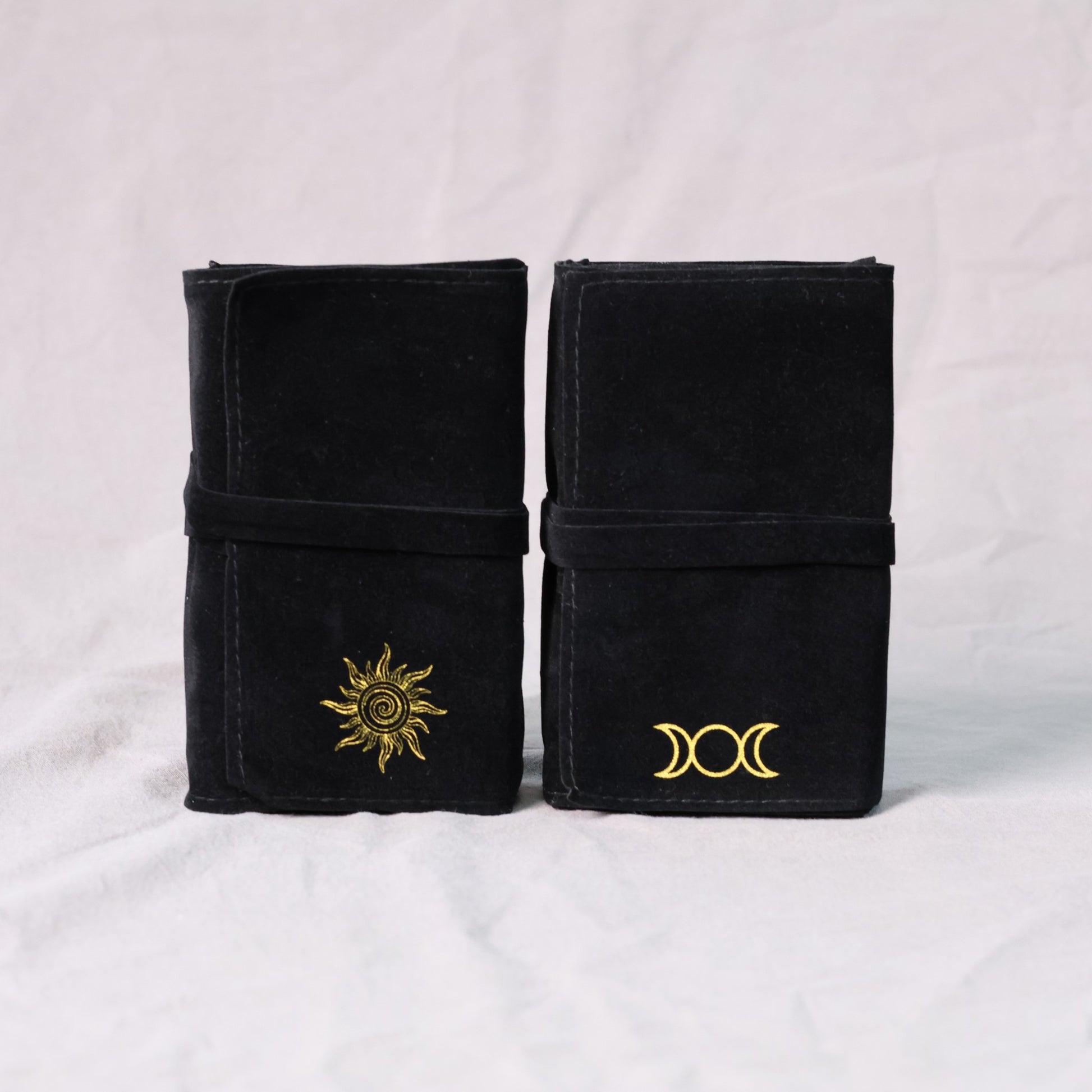 Tarot Bag,  Black Sun & Moon Design Fabric Pouch