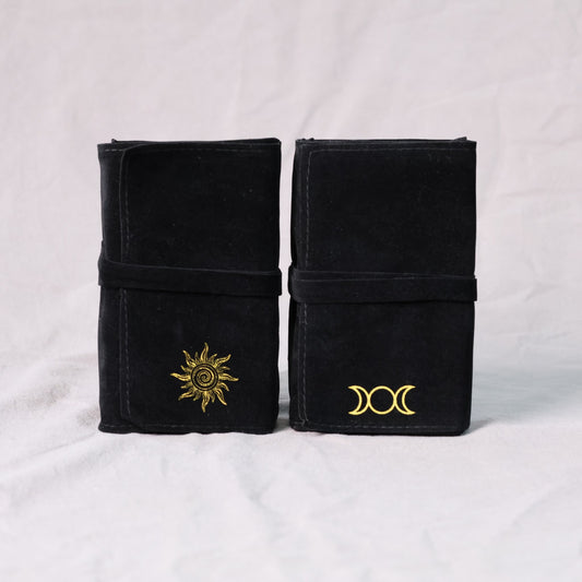 Tarot Bag,  Black Sun & Moon Design Fabric Pouch