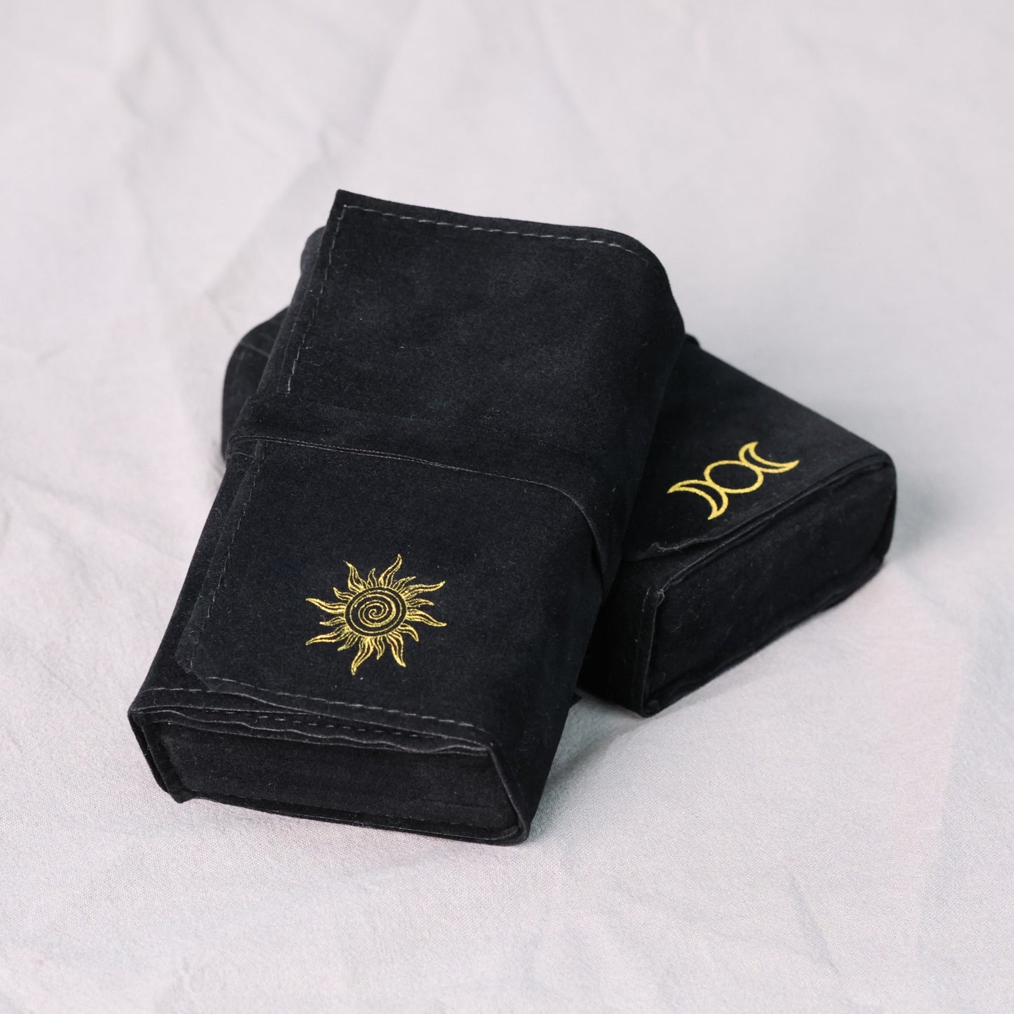 Tarot Bag, Black Sun & Moon Design Fabric Pouch
