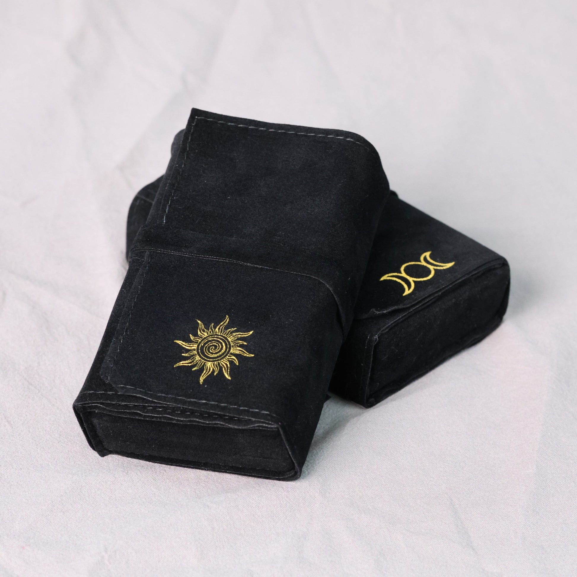 Tarot Bag, Black Sun & Moon Design Fabric Pouch