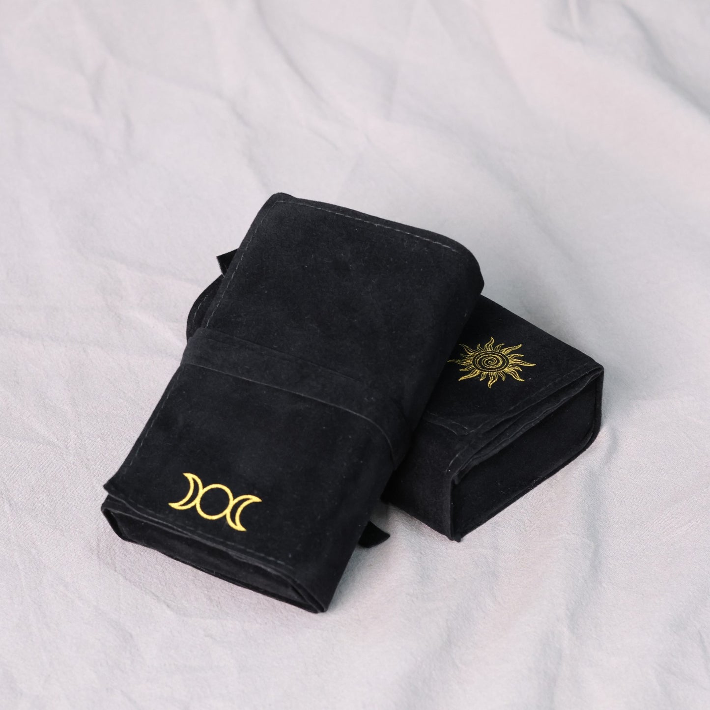 Tarot Bag, Black Sun & Moon Design Fabric Bag