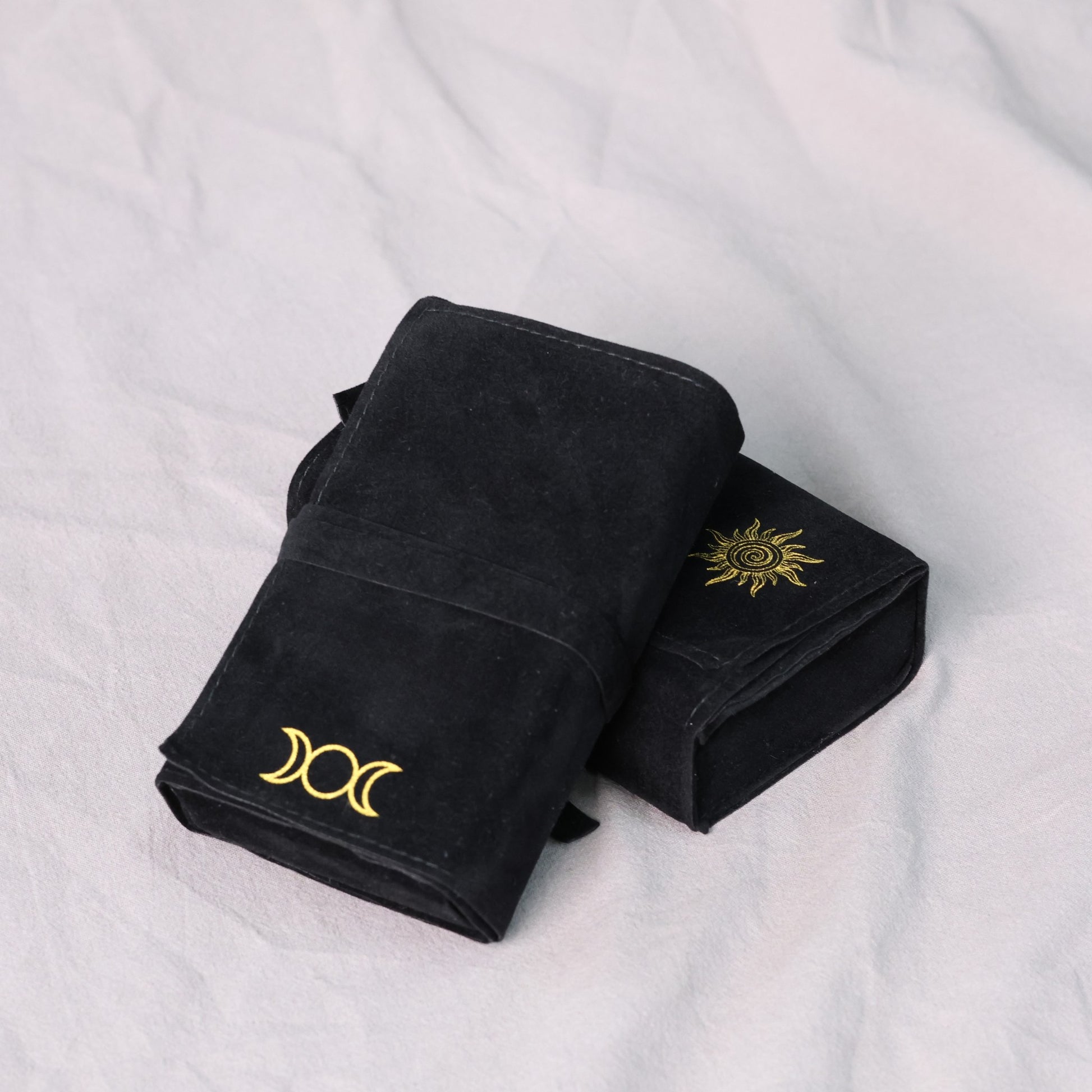 Tarot Bag, Black Sun & Moon Design Fabric Bag