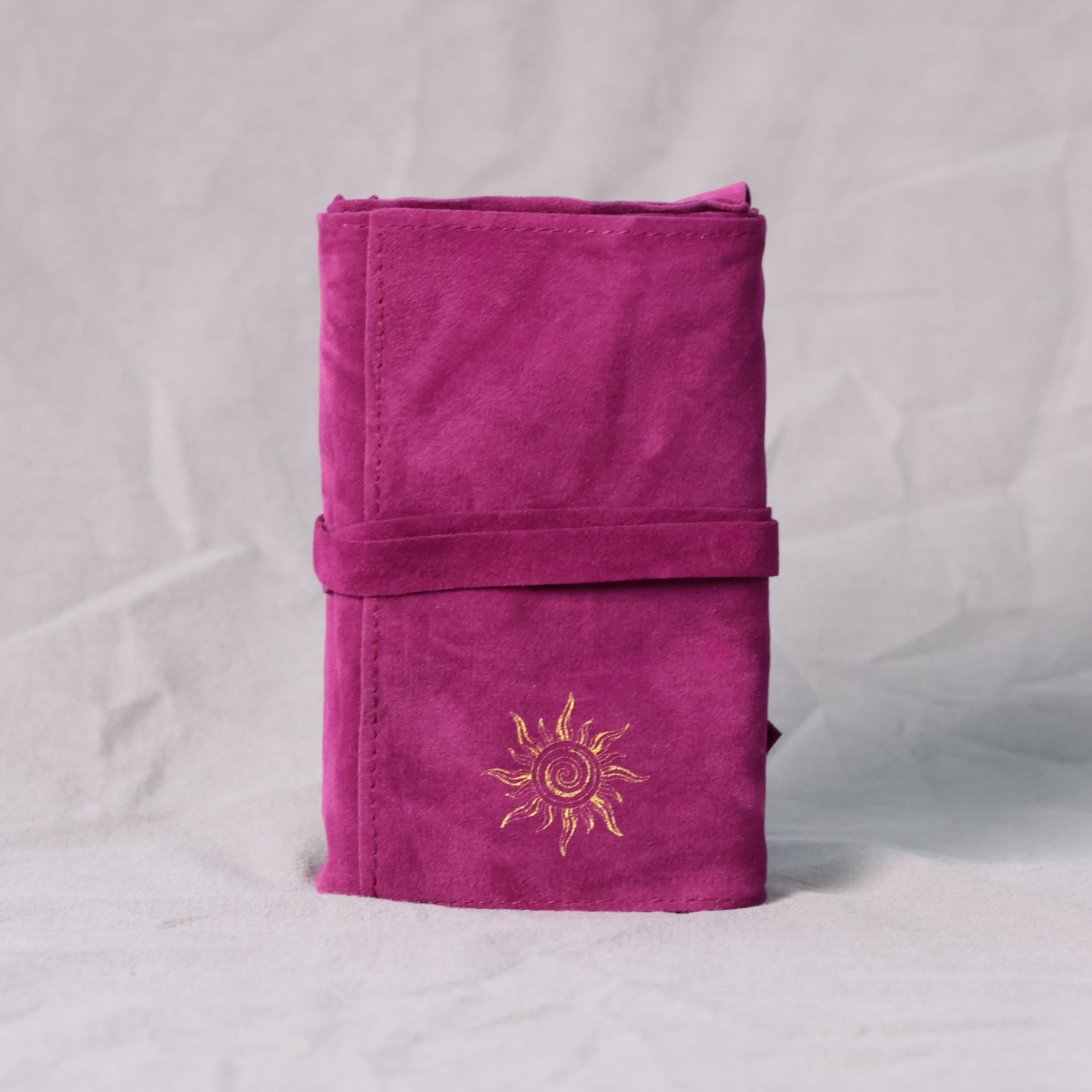 Boho Sun Design Drawstring Tarot Card Bag – Elegant Soft Fabric Pouch for Tarot, Oracle & Game Cards – Gift for Tarot Lovers