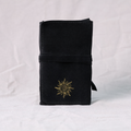 Boho Sun Design Drawstring Tarot Card Bag – Elegant Soft Fabric Pouch for Tarot, Oracle & Game Cards – Gift for Tarot Lovers